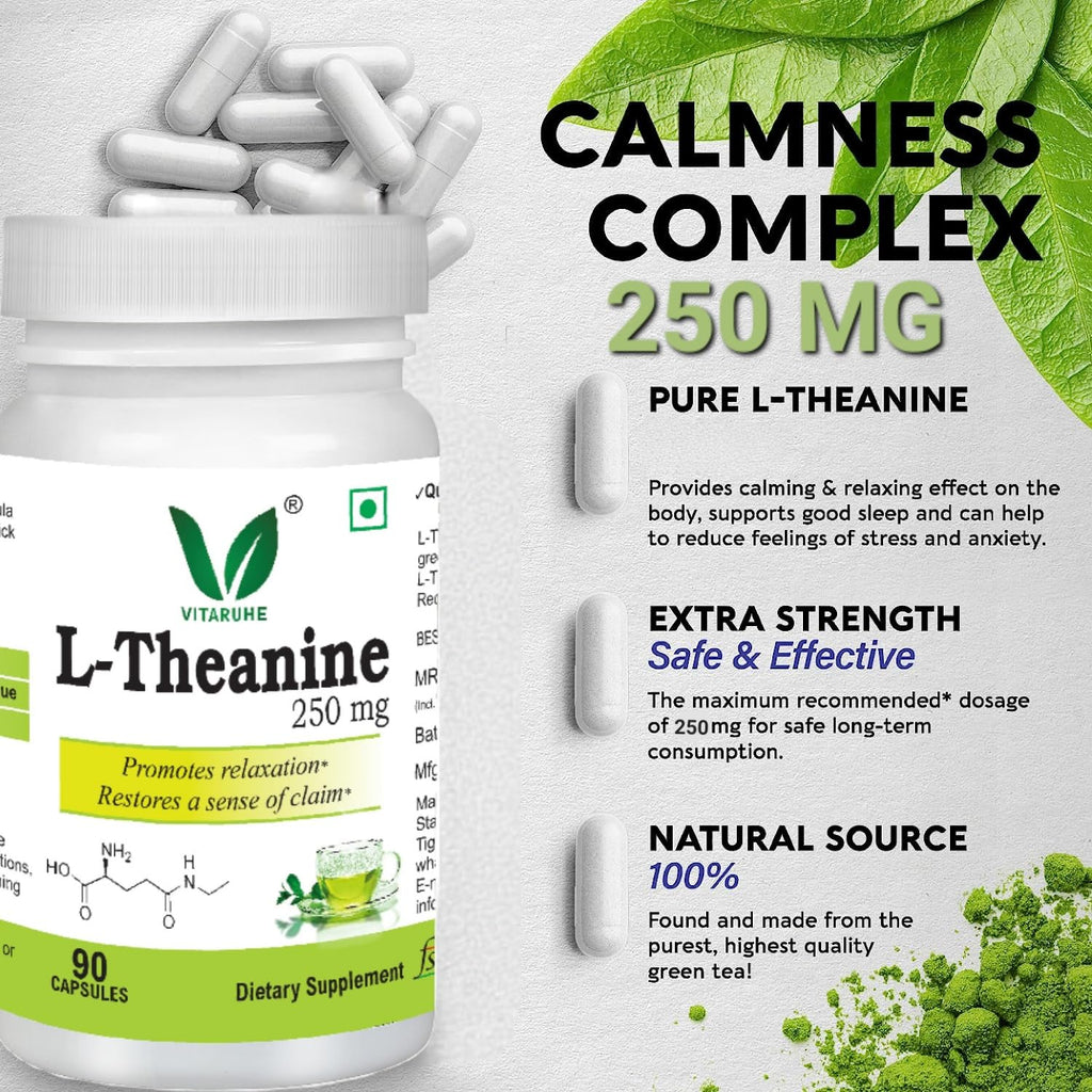 VITARUHE® L-Theanine 250 mg - Promotes a Relaxed State & Healthy Stress Response* -90 Capsules