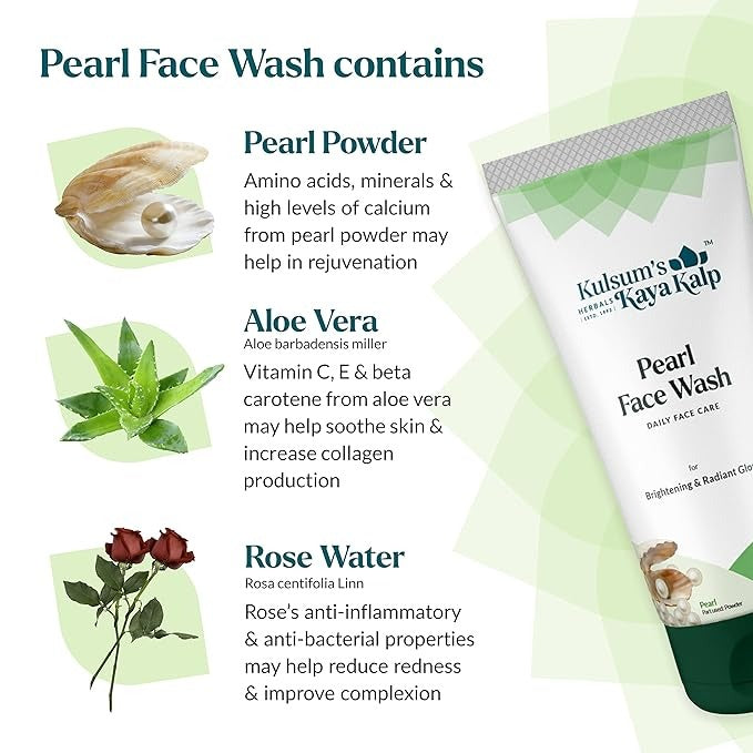 Kulsum's Kaya Kalp Herbals Pearl Face Wash with Aloe Vera - 100 ml