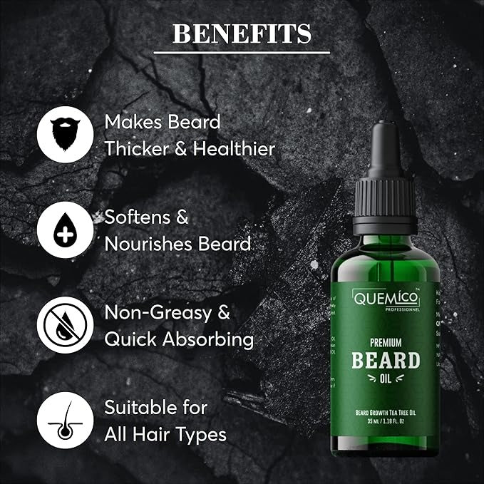 Quemico Professionnel Premium Tea Tree Beard Oil For Men - 35 ml