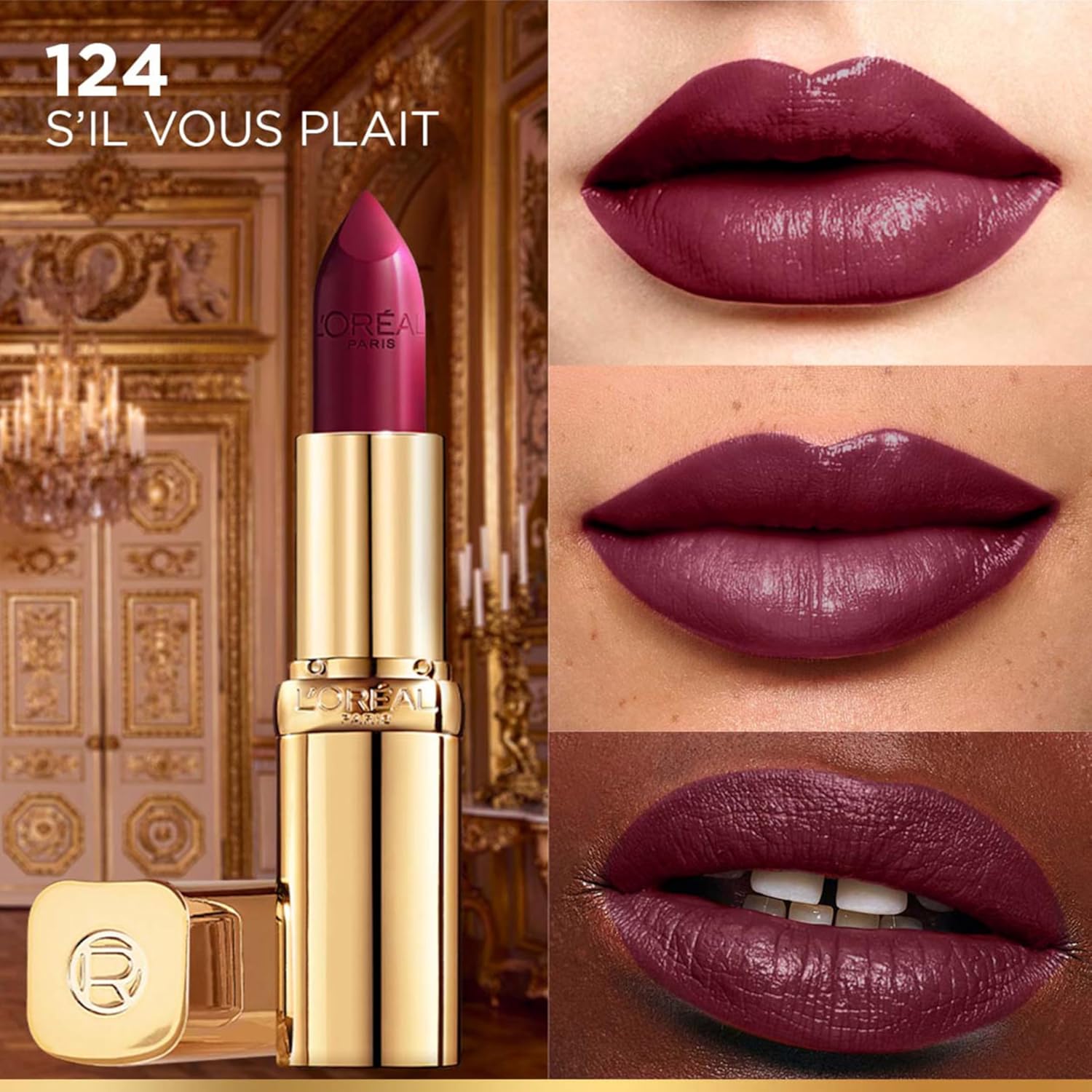 Lâ€™OrÃ©al Paris Color Riche Satin Lipstick- 124 S'il Vous Plait, 4.3 gm