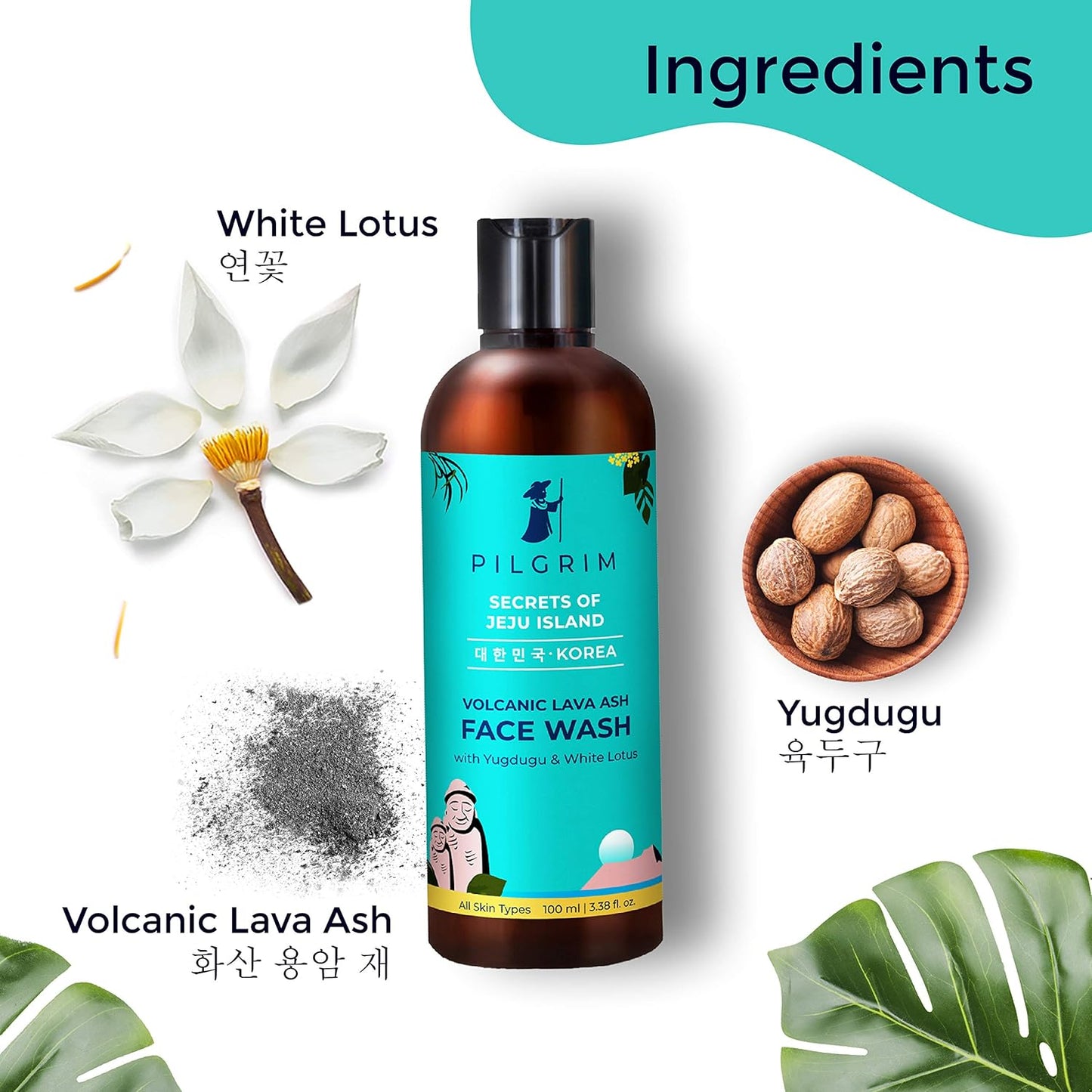 Pilgrim  Volcanic Lava Ash Mild Face Wash Cleanser Pack of 2 (100ml x 100ml)