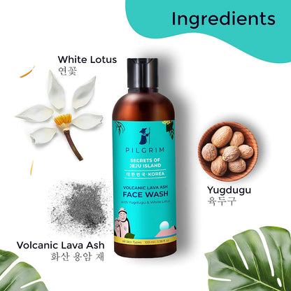 Pilgrim  Volcanic Lava Ash Mild Face Wash Cleanser Pack of 2 (100ml x 100ml)