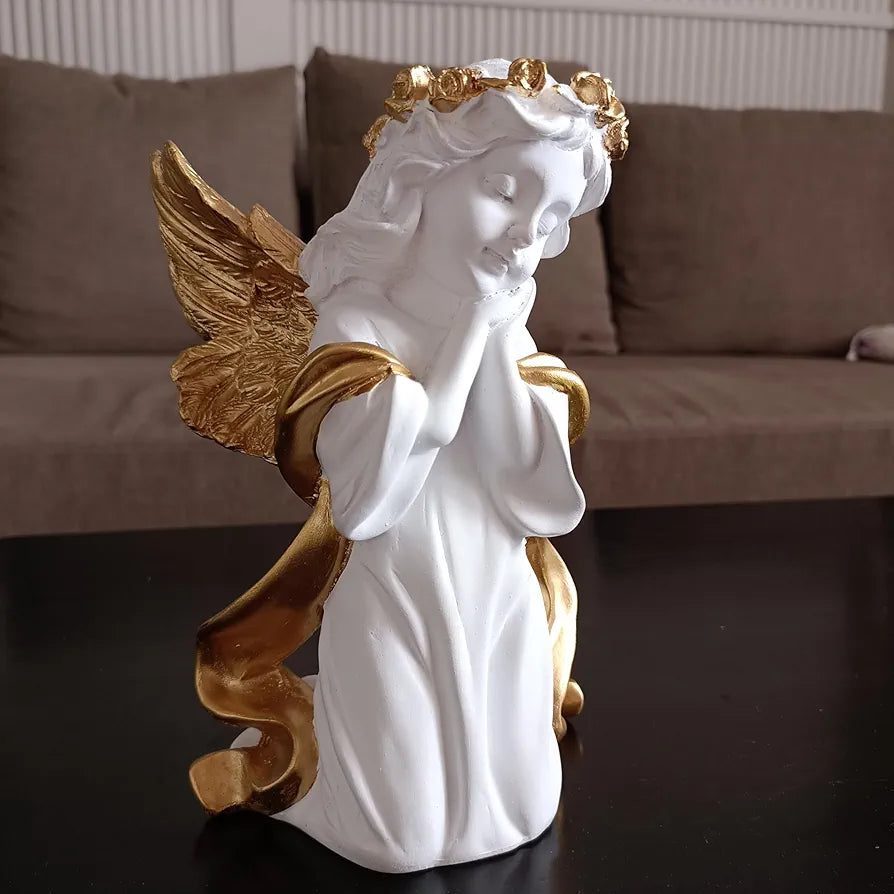 Alila White Fairy Angel with Wings Figurine Statue for Home Living Room 8 Inches