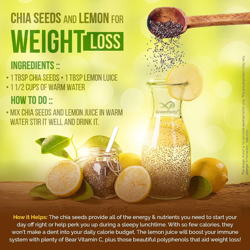 GreenFinity Chia Seeds 750g | Omega-3 clean chia Seeds for Eating | Healthy Snacks |