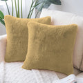 Luxe Home Cushion Cover Duble Side Rabbit Fur Plain Design Covers Set of 2 for Sofa Colour Anti Gold