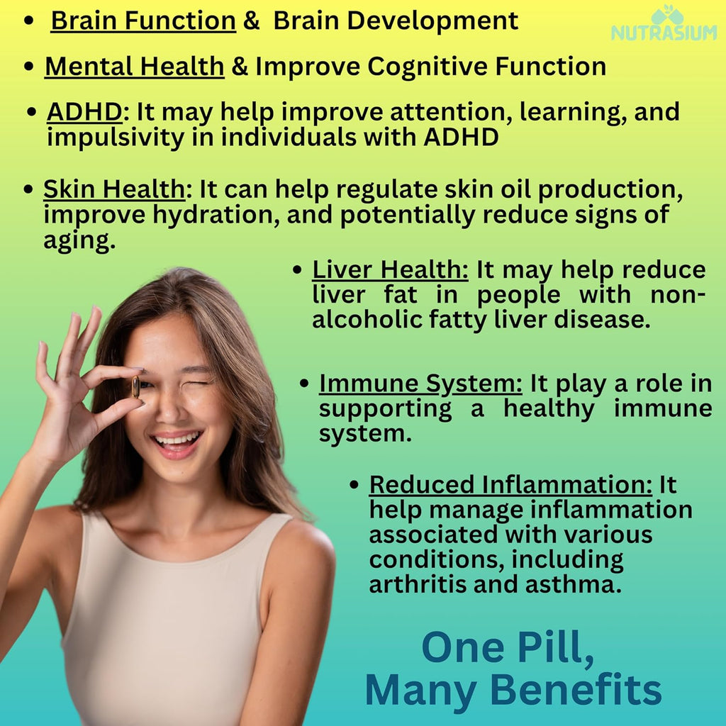 Nutrasium | Triple Strenght Omega-3 Fish Oil 2600 mg Per Serving | For Supports Heart, Brain, Eye, Joints, Skin, and Bone Health| 30 softgel Capsules.