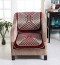 Nendle Chenille Velvet Fabric 5 Seater Sofa Cover (Maroon, Set of 6 Pieces)