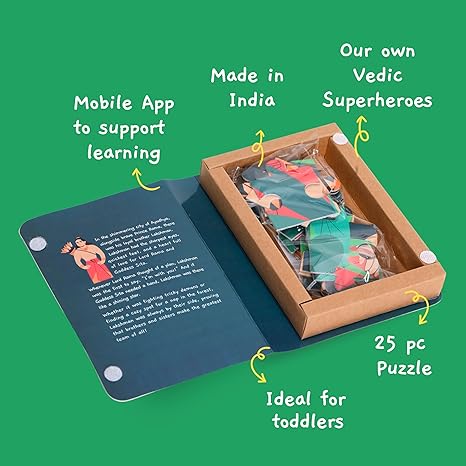 Toynama Educational Toys for Kids - Lakshman 25 Pcs Jigsaw Puzzles Ages 2+ Cultural Interactive