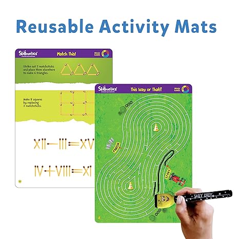 Skillmatics Educational Game Brain Games Reusable Activity Mats with Dry Erase Marker Gifts Travel Toy