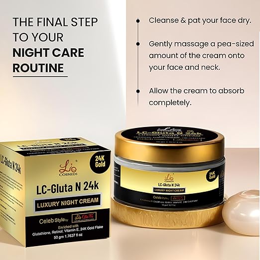 Lio Cosmeds Retinol 24K Luxury Night Cream for Women & Men - 50 gms