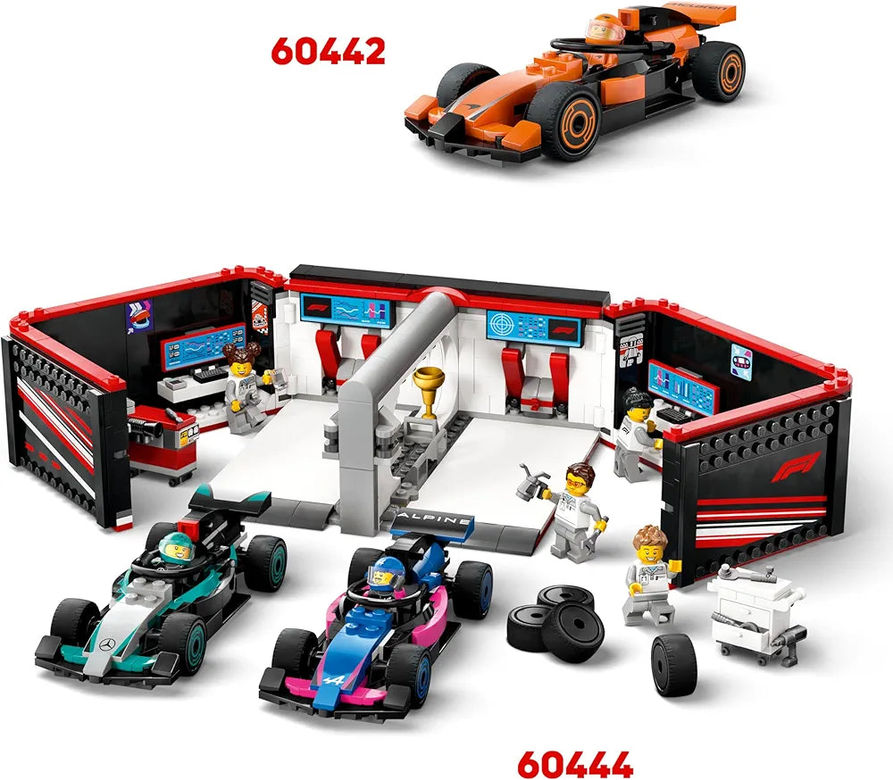 Lego City F1 Pit Stop & Pit Crew with Ferrari Car Racing Vehicle Toy 60443 Building Blocks Toys for 6+ Gift for Boys and Girls