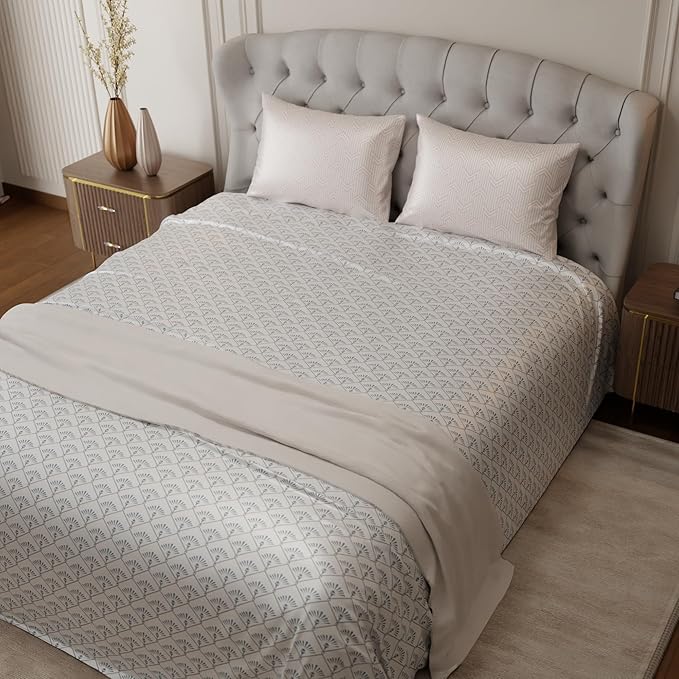 Stoa Paris Satin Bedsheet King Size Bed, Premium Bedding Set with 2 Pillow Cover Colour Blue