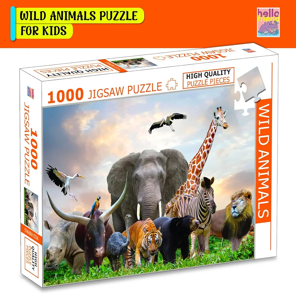 Hello Friend Wild Animal 1000 Piece Jigsaw Puzzles for Kids and Children