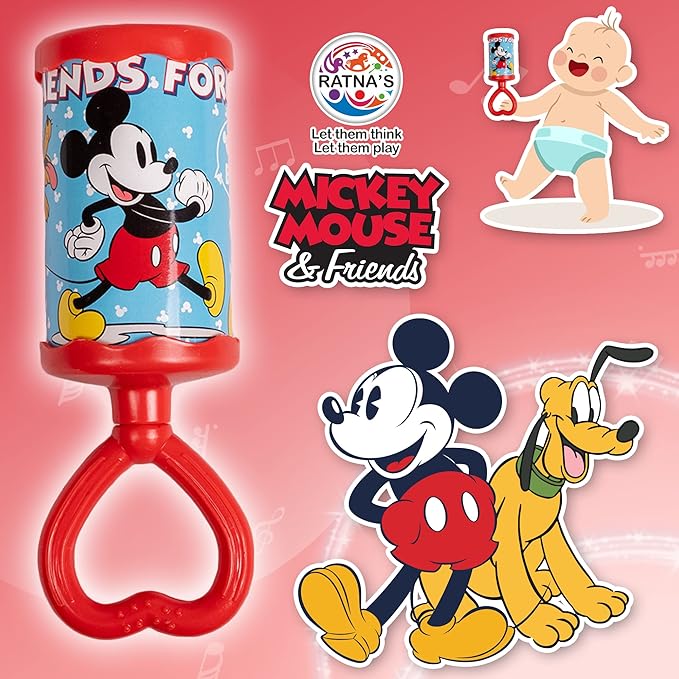Ratna's Disney Baby Rattle With Sweet and Melodious Sound for Infants Safe & Non Toxic | Mickey Mouse & Friends