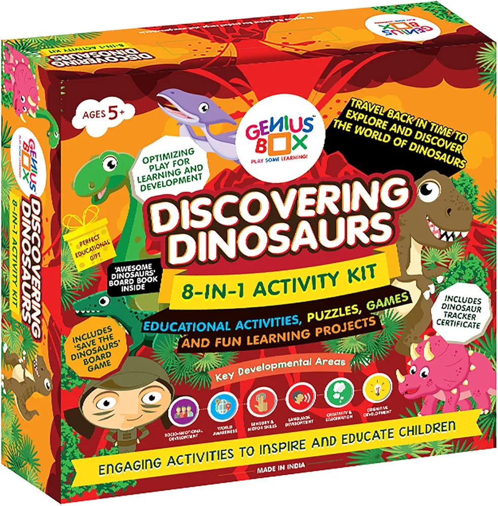 Genius Box Play some Learning Educational Toy for 5+ Year Age: Discovering Dinosaurs DIY, Activity Kit, Learning Kit, Educational Kit, STEM Toy 16 Activity Kit