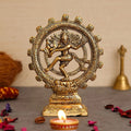 Webelkart Premium Gold Plated Lord Shiva Dancing Natraj Statue Showpiece Handcrafted Sculpture