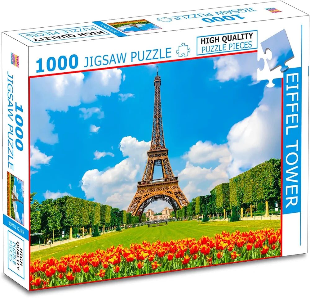 Hello Friend Eiffel Tower Jigsaw Puzzle for Adults and Kids 1000 Piece Puzzle Travel & Landmark