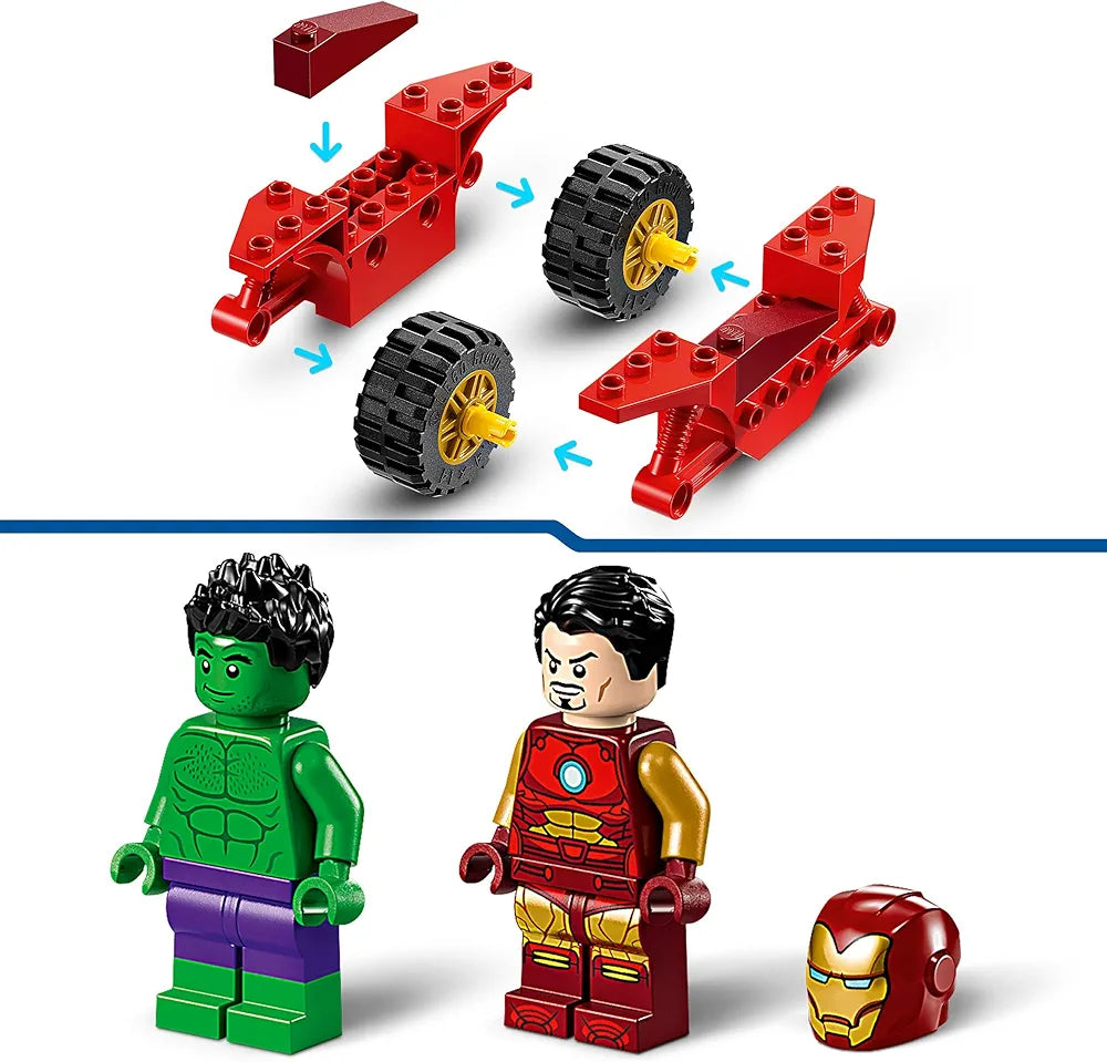Lego Marvel Iron Man with Bike and The Hulk Playset 76287 Building Blocks Toys for 4+ Gift for Boys and Girls