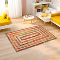 Kuber Industries 3x5 Feet Anti-Skid Satranji Jute Rug & Carpet for Home & Bedroom Yellow