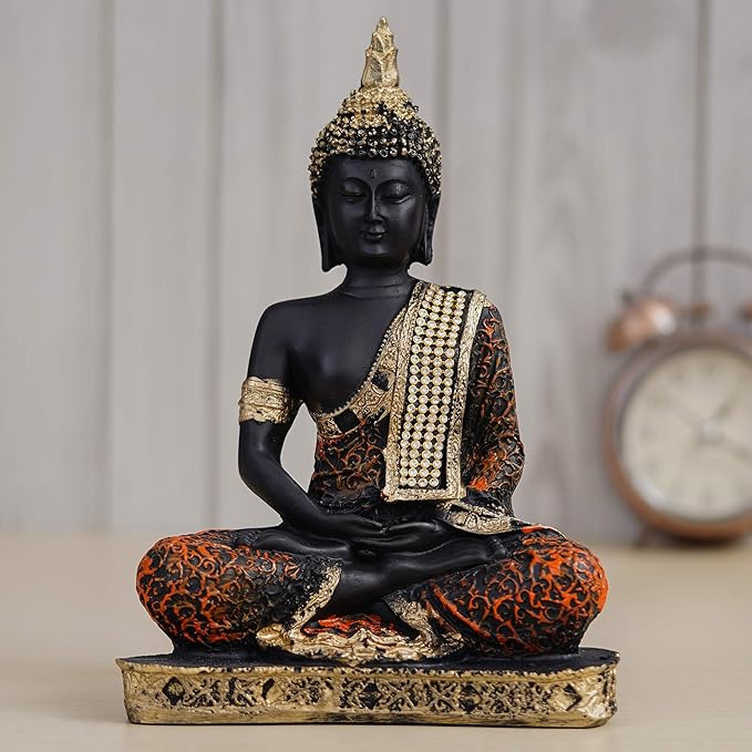 Ecraftindia Resin Meditating Lord Buddha Statue | Serene Home Decor Accent
