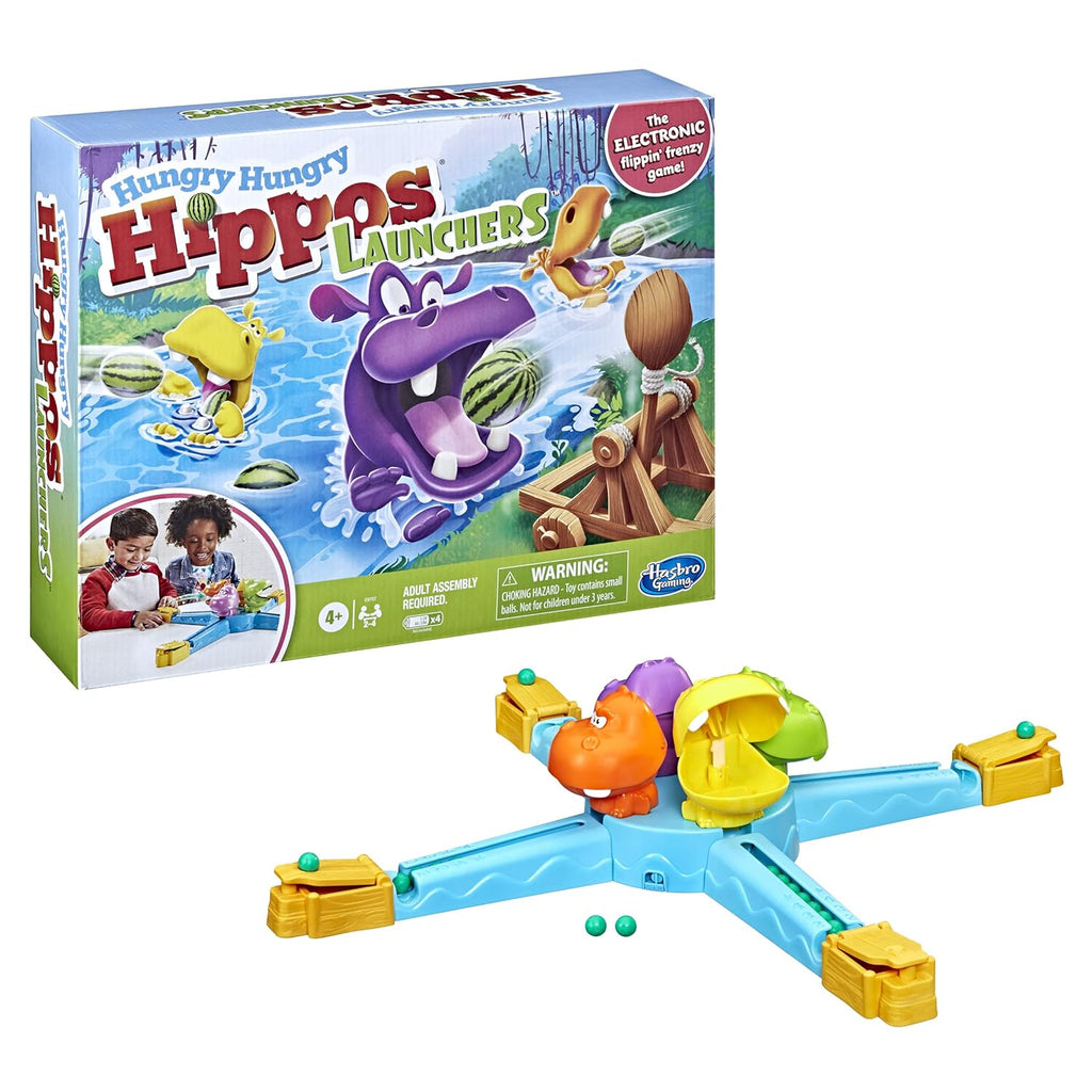 Hasbro Gaming Hungry Hungry Hippos Launchers Game for Kids Ages 4 and Up