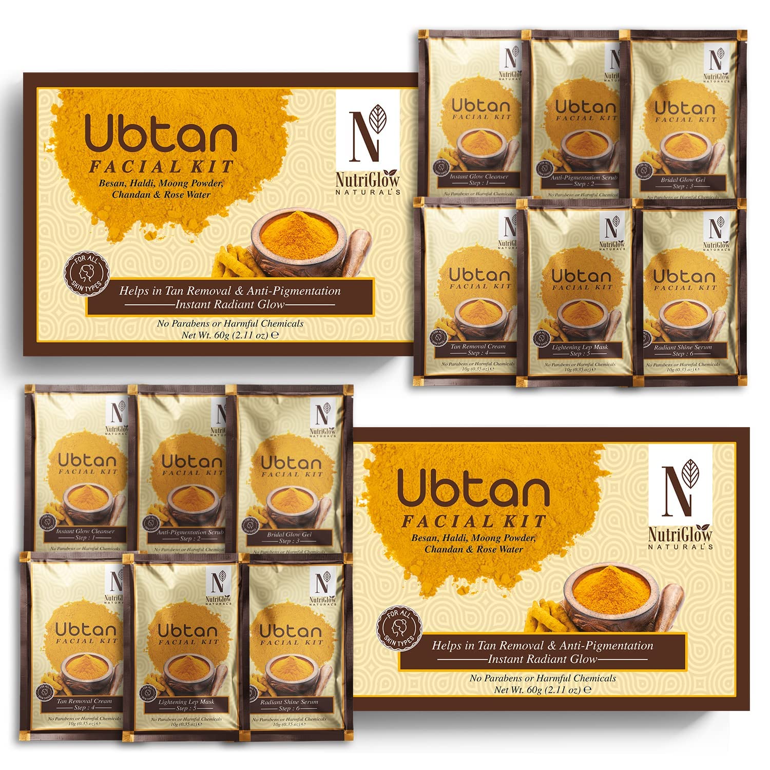 NutriGlow NATURAL'S Ubtan Facial Kit - 60 gms