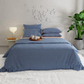 Stoa Paris Vogue Microfibre Comforter for King Size Bed with 4 Pillow Covers Colour Blue Waves in Vichy