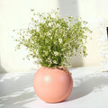 Behoma Metal Ball Round Vase Pink Small Flowers not Included