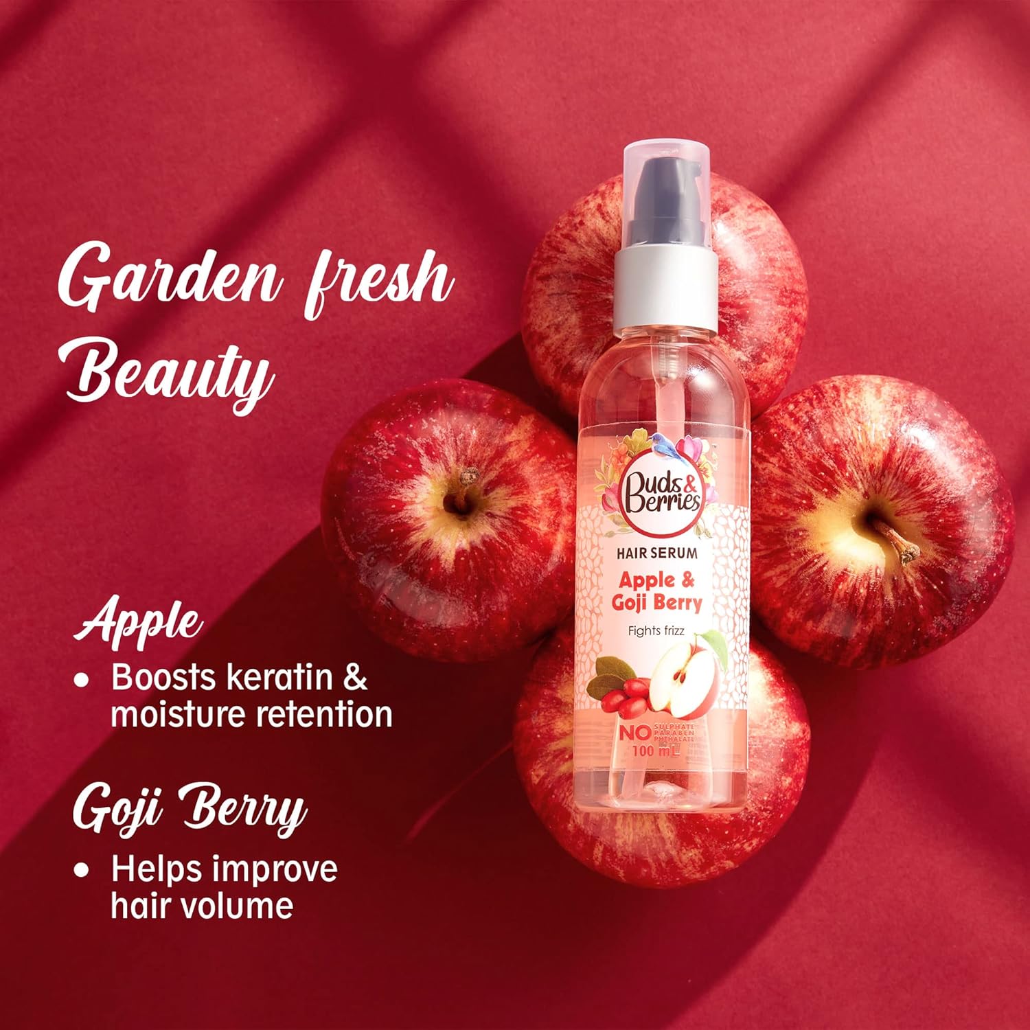 Buds & Berries Apple and Goji Berry Frizz Control Hair Serum - 100 ml