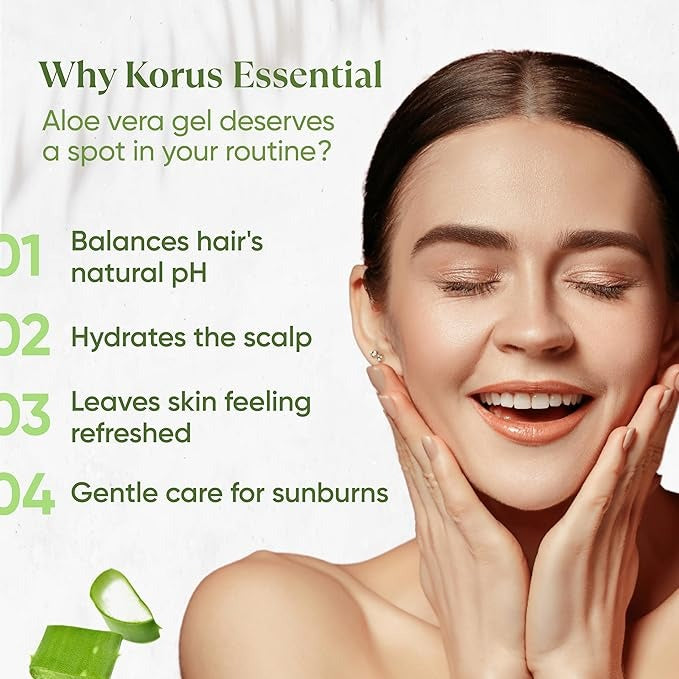Korus Aloe Vera Gel With Tea Tree Multipurpose Gel For Skin and Hair - 200 ml