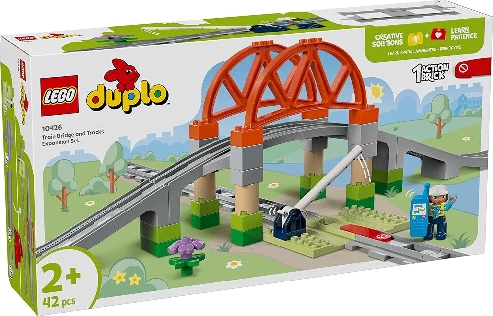 Lego Duplo Town Train Bridge and Tracks Expansion Set 10426 Building Blocks Toys for 2+ Gift for Boys and Girls