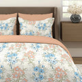 Layers Firenze Cotton Bedsheet Set for All Seasons Lightweight 140 TC Queen Size Dark Blue 1 Color