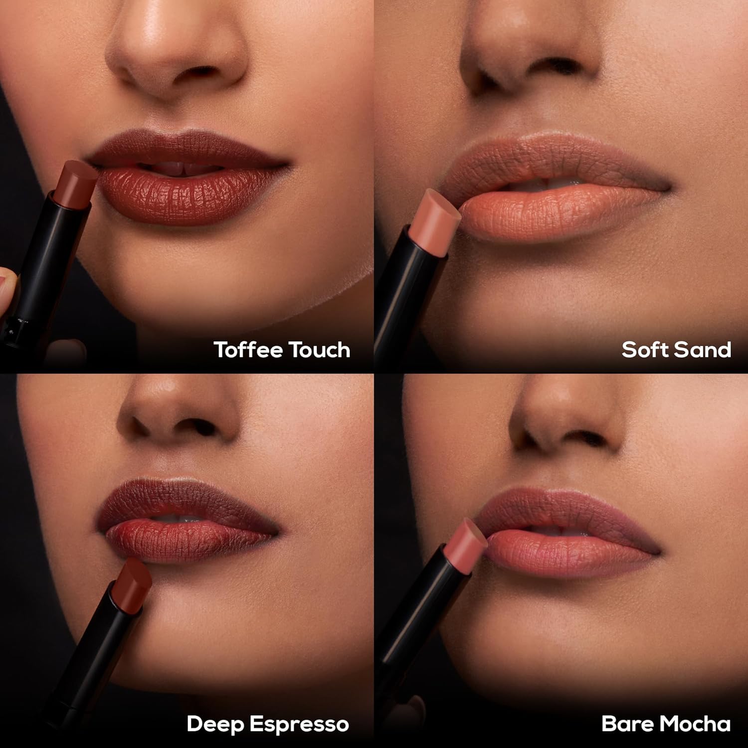 RENEE Very Matte Pack of 4 Matte Lipsticks - Nudes, Intense Color Pay Off, Full Coverage, Long Lasting & Weightless, Easy Glide Formula With Velvety Finish, Suitable for All Occasion & Gifting