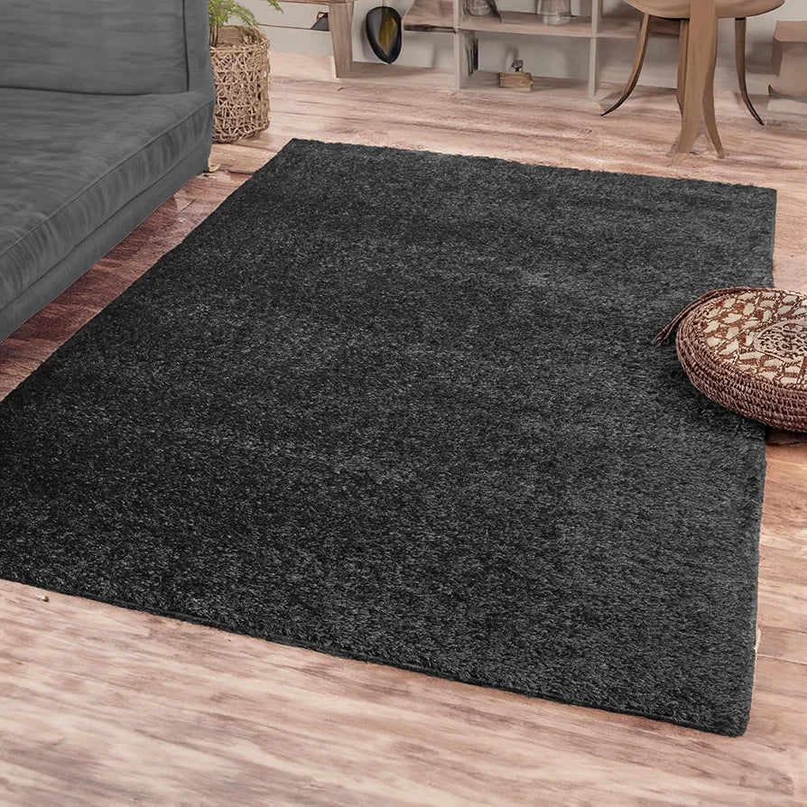Ishro Home Premium Fuzzy Shag Carpet For Hall Rugs For Living Room Carpets For Living Room Colour Ash Grey 4x6 Fts