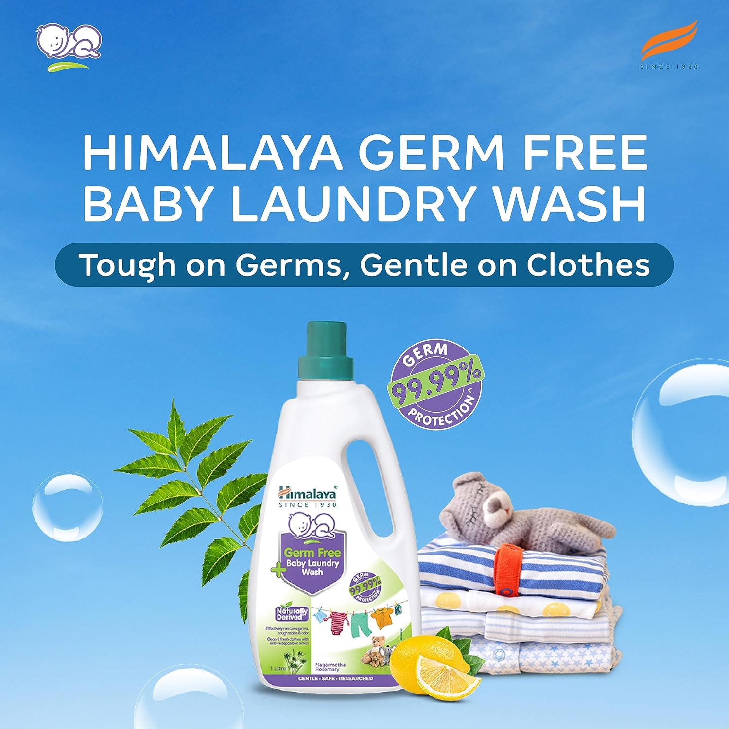 Himalaya Germ Free Baby Laundry Detergent with Plant Based Cleansers & Biodegradable Ingredients (Pouch, 500 ML)