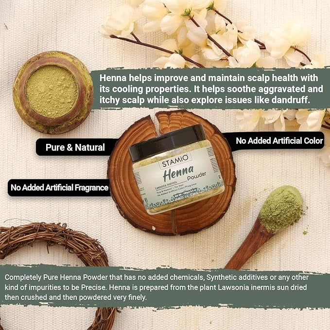 Stamio Henna Powder for Hair Colour - 100 gms