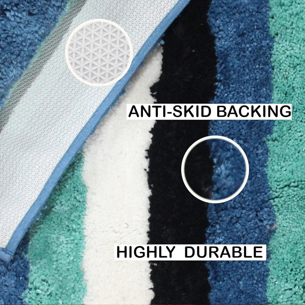 Luxe Home Bath Mat Super Soft Microfiber Non Slip Jericho Bathroom mats 40x60 cm Colour Ocean