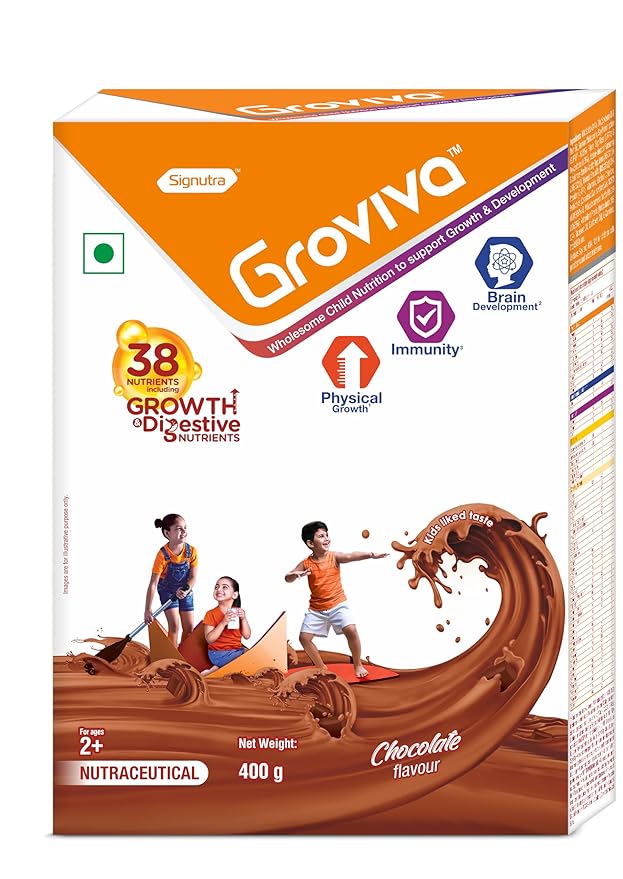 Groviva Wholesome Child Nutrition Powder For Growth & Development (Chocolate) - 400 gms