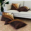 Kuber Industries Cushion Cover Pillow Covers Cream Patang Wire Cushion Covers Set of 5 Brown