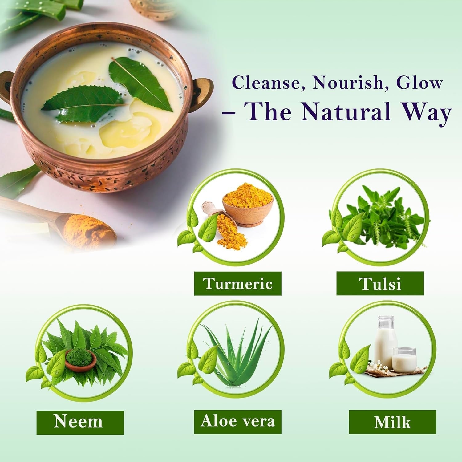 Jaffman Sunidha Soap with Milk Aloe vera Tulsi and Neem - 75 gms (Pack of 3)