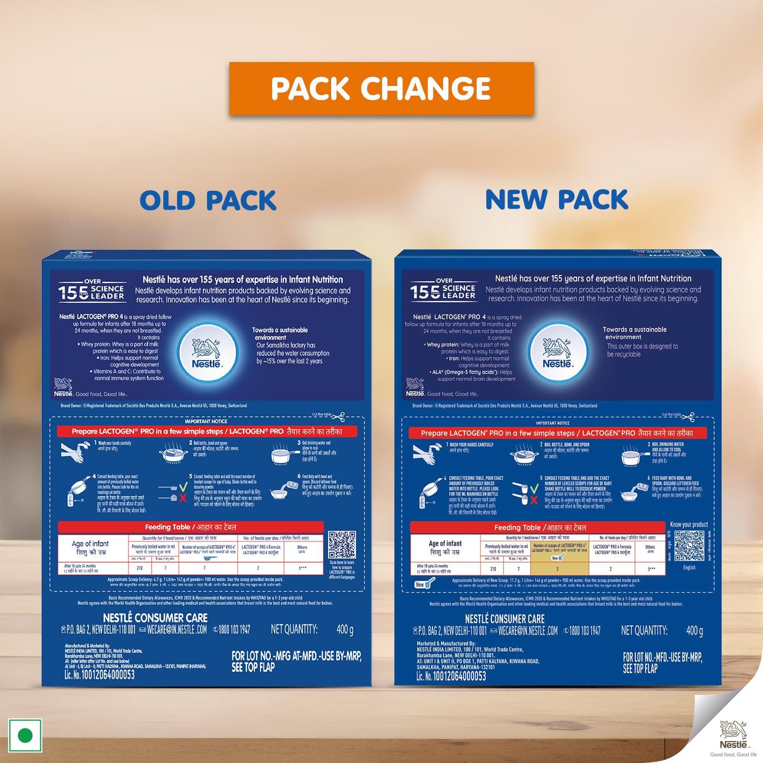 Lactogen Pro 4, Follow-Up Formula With Iron, Whey Protein And Vitamins, After 18 Months Up To 24 Months, Bag-In-Box Pack, 400g.