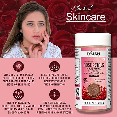 Iyush Herbal Ayurveda Organic Rose Petal Powder