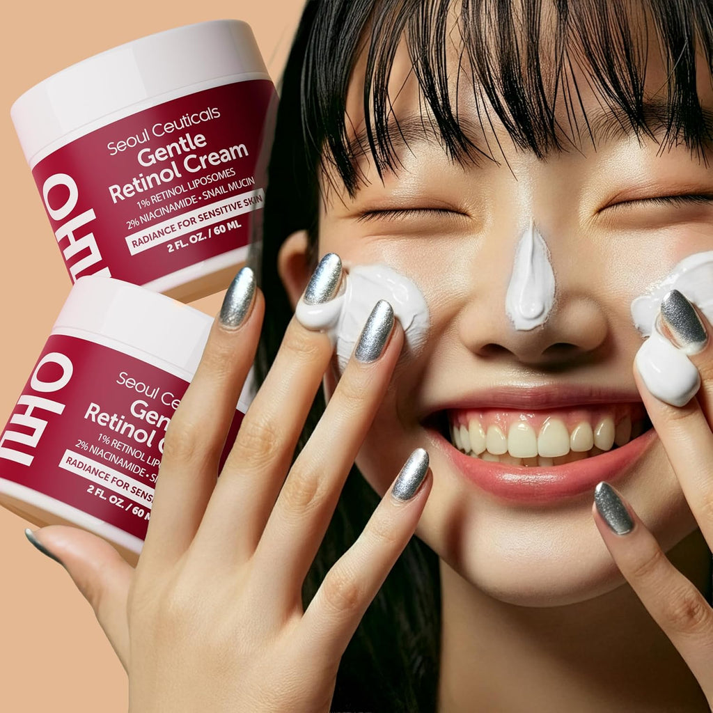 SeoulCeuticals Korean Retinol Night Cream for Face â€“ K Beauty 1% Retinol Cream with 97.5% Snail Mucin & 2% Niacinamide â€“ Lightweight Moisturizer for Sensitive Skin â€“ 2oz