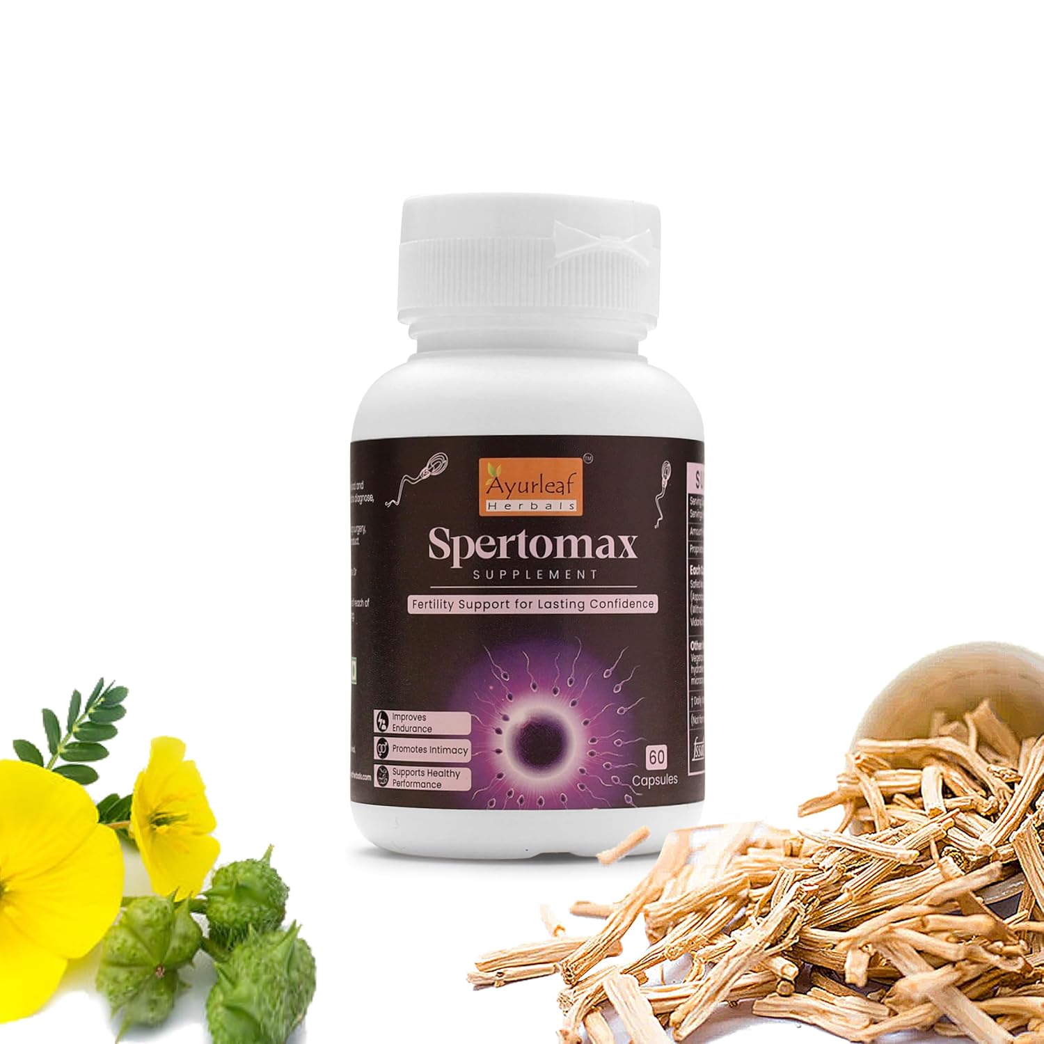 Ayurleaf Herbals- Spertomax Extract Blended Capsules 480 Mg | 60 Veggie Caps