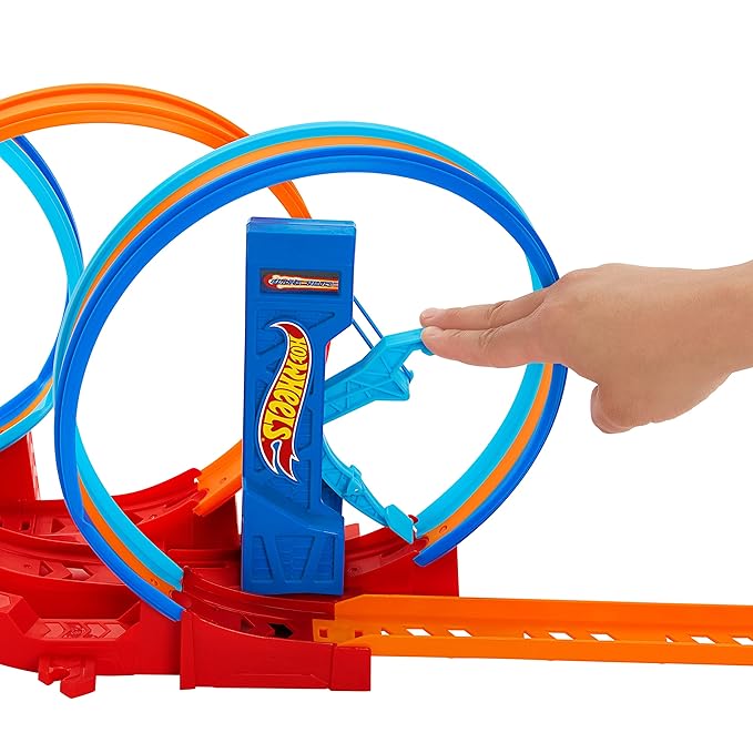 Hot Wheels Track Set Ultra Hots Loop Madness with 3 Loops and 1 Hot Wheels Car in 1:64 Scale
