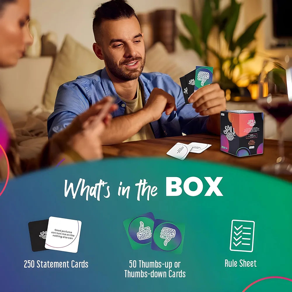 Binca Spill Party Game for Adults, A Game of Spilling Secrets, Adult Card Games for Parties, Friends, and Entertainment - Ages 18+