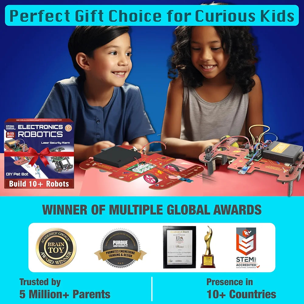 Butterfly Edufields 10-in-1 STEM Robotics Kit for Kids Ages 8-14 Robot Kit, Electronics, Science & Engineering Projects DIY