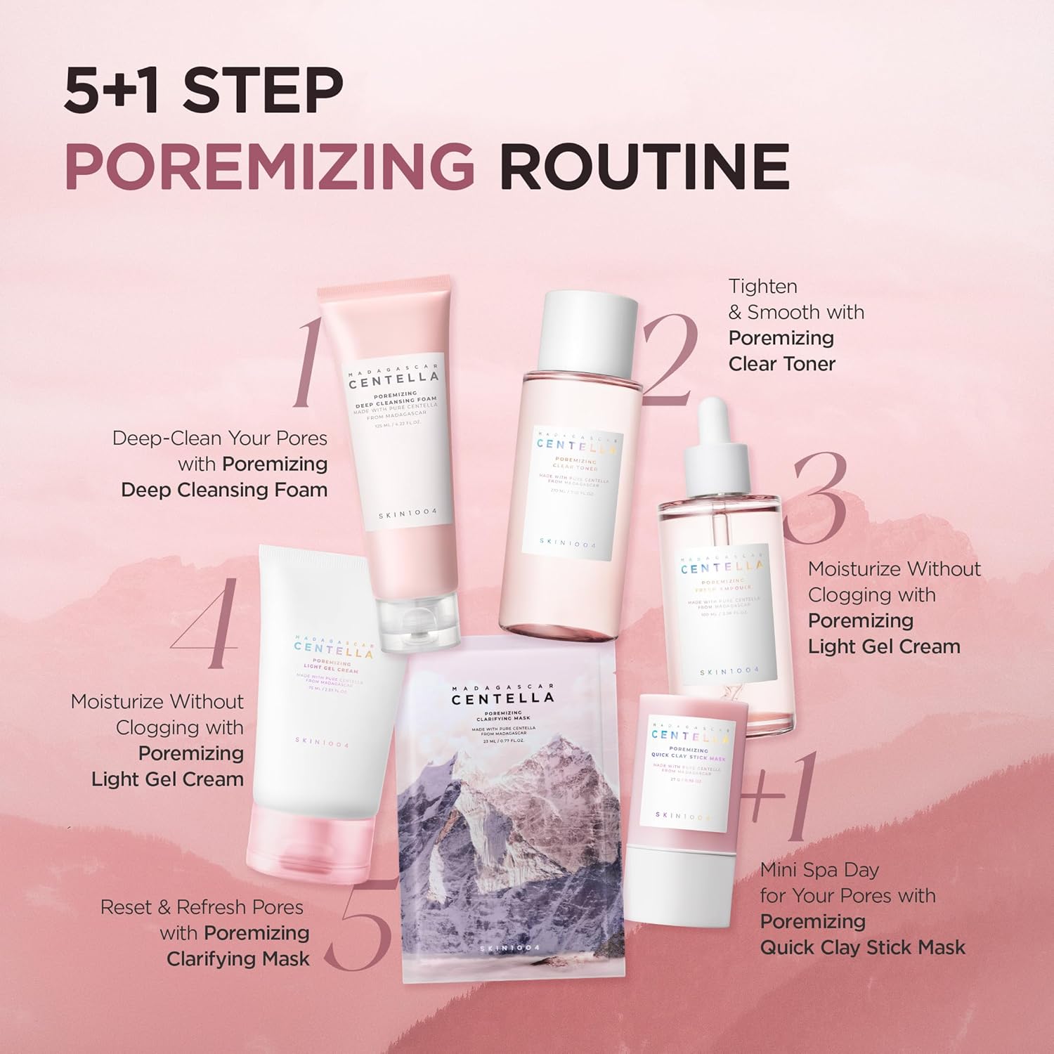 SKIN1004 Centella Poremizing Deep Cleansing Foam | Sebum Control & Pore Tightening with Kaolin & Papain for Oily Skin, 125ml