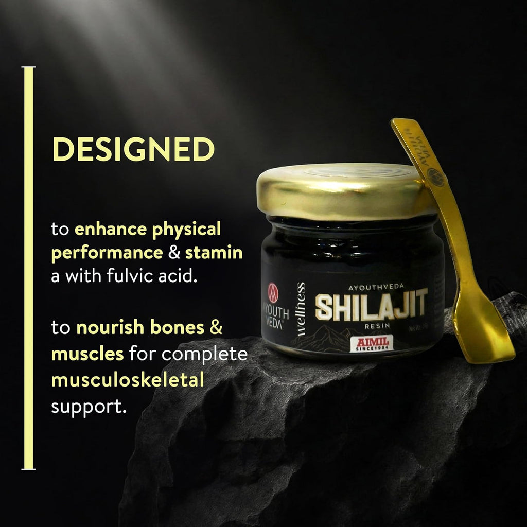 Ayouthveda Pure Himalayan Shilajit Resin | Authentic Ayurvedic Rasayana for Energy, Stamina & Vitality | Fulvic Acid–Rich | Supports Strength, Endurance & Nutrient Absorption | For Women & Men |20g