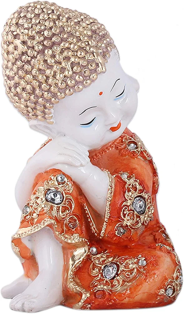 Mariner's Creation Resin Marble Baby Buddha Statues Showpiece